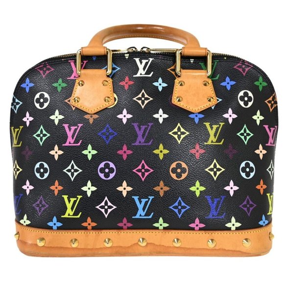 LOUIS VUITTON LV Logo Alma Hand Bag Monogram Multi Leather Black M92646 - Picture 12 of 16